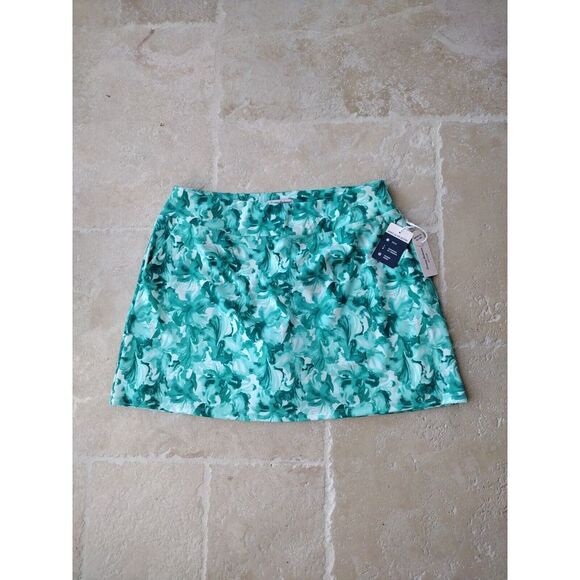Tommy Bahama Active Skort Skirt Women Large‎ Green Abstract Tropical UPF 50 - Picture 2 of 9